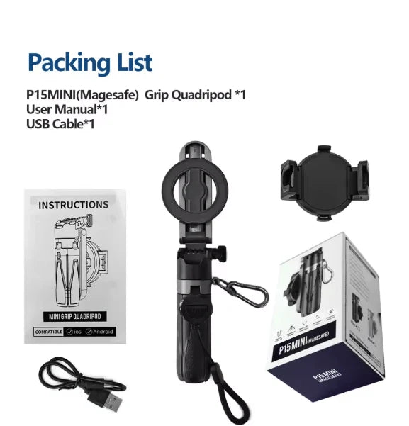 MagSnap Mini™ Magnetic Tripod & Selfie Stick | حامل مغناطيسي للهاتف وعصا سيلفي